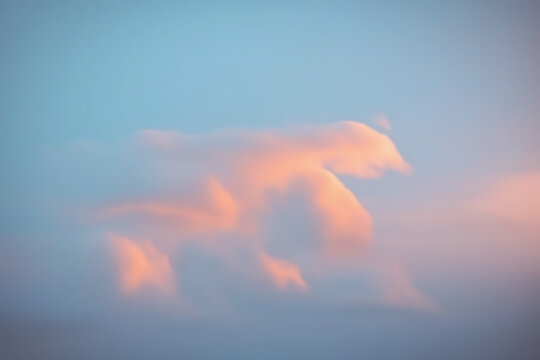 Majestic polar bear illuminated by soft sunset glow on arctic ice under a hazy blue sky