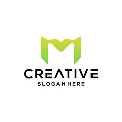 letter m logo design vector icon illustration