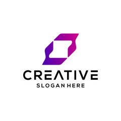 letter o logo negative space vector icon illustration