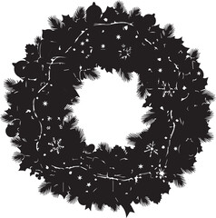 Christmas wreath vector silhouette 