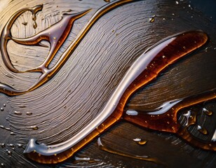 Obraz premium Abstract Grease Smudges Creating Unique Lines on Metal Surface