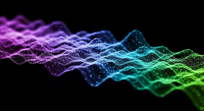 A mesmerizing display of interconnected lines and nodes, creating a vibrant, flowing abstract pattern.