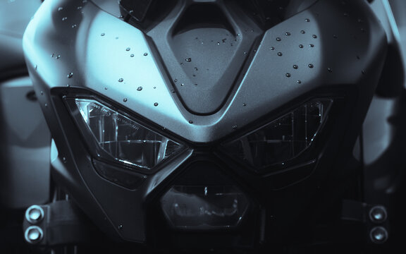 close up of a 2025 Kawasaki Z900 Motorcycle headlight