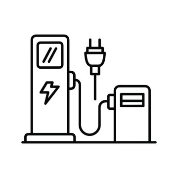 electric vehicle charging station outline clip art preview