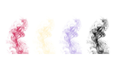 Abstract colorful smoke design element set great for backgrounds and special effects
