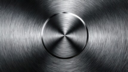 Circular brushed metal pattern reflecting light creates a sense of movement and depth for innovative industries