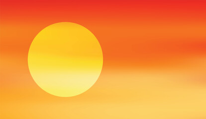 Abstract Sunrise Illustration: Warm Sunset with Vivid Orange and Yellow Gradient, Ideal for Backgrounds and Design Projects.