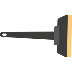 A Black Handle Sponge Mop With A Yellow Sponge And Gray Grip Isolated On A Transparent Background With No Defects
