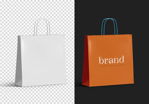 Paper Shopping Gift Bag Mockup Isolated