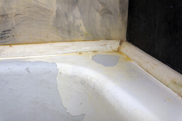 Peeling Bathtub Paint Close-Up