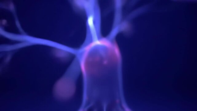 Abstract illustration of a neuron cell structure biology science concept