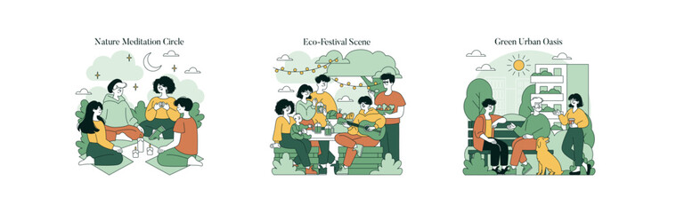 Nature Meditation, Eco Gathering, Urban Green Scene