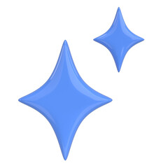 Obraz premium Glossy Star Sparkle. 3D Illustration.