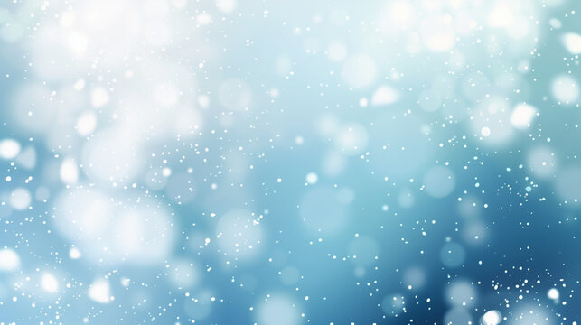 blue bokeh snowy background