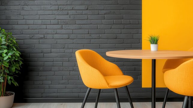 Open coworking space with midcentury modern design and modular furniture