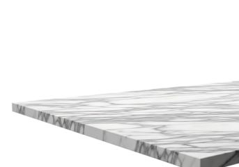 White marble surface with grey veining angled perspective isolated on a transparent background image