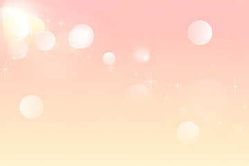 Soft bokeh lights and subtle gradient background in pastel pink and peach tones