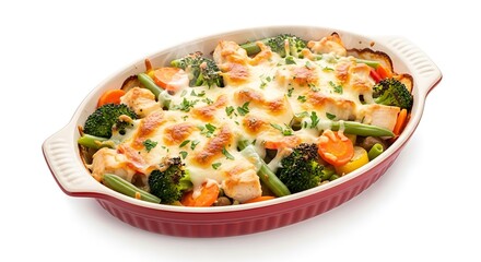 Delicious Chicken and Vegetable Casserole with Melted Cheese