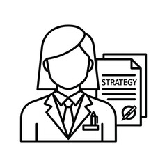 Businesswoman with strategy document, expert guidance service