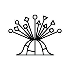 Abstract explosion of geometric shapes