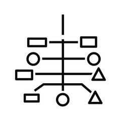 Abstract flowchart diagram with geometric shapes