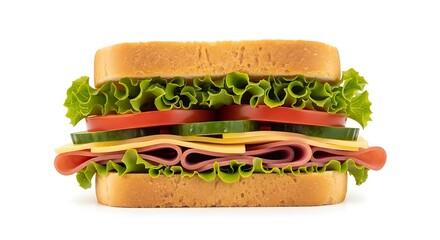 Delicious Ham and Cheese Sandwich with Fresh Vegetables