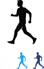  Person stand, walk and run icon. The style people standing, walking and running. Stand, walk, run symbol ilustration.