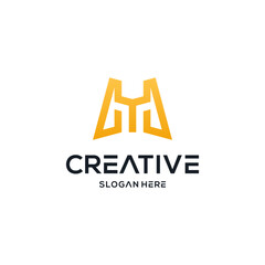 m logo design vector icon design