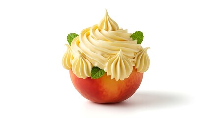 Delicious Peach Soft Serve Ice Cream Dessert