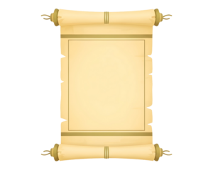 Antique scroll illustration parchment paper with decorative border isolated vector design element for historical documents or invitations