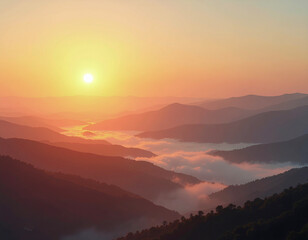 Obraz premium Dissolving Sunset of the Heart – Gentle Orange Gradients and Serene Feminine Mood 