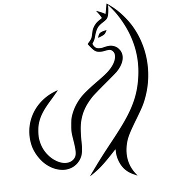 Minimalist cat logo silhouette