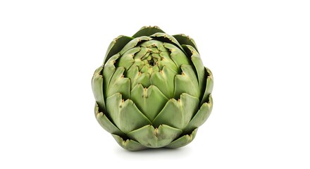 Obraz premium Fresh Green Artichoke Vegetable Isolated on White Background
