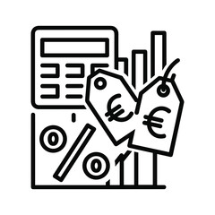 Line art icon of a picnic table with attached benches