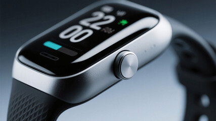 A detailed macro close-up of a fitness tracker&rsquo;s side button and sleek curved display, highlighting precise engineering that promotes daily movement and health monitoring as essential preventive lifes