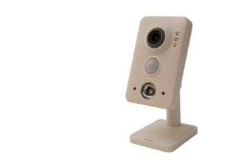High-quality CCTV camera isolated on transparent background for security purposes