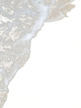 Texture of sea waves with white foam on a sandy beach, isolated transparent