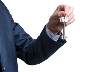 Delivering a key symbolizing access to new opportunities in a professional setting