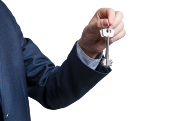 Delivering a key symbolizing access to new opportunities in a professional setting