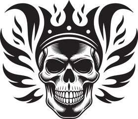 Obraz premium Skull with crown and wing isolated on, creating a striking and regal design