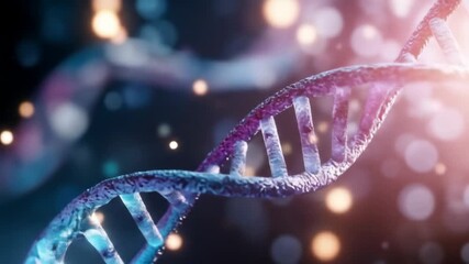 Dna strand double helix scientific genetic research biology cell structure technology data light particle - Powered by Adobe
