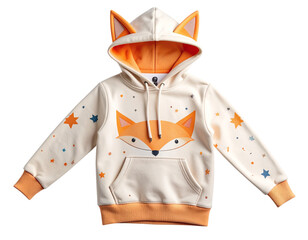 Playful Animal-Ear Hoodie for Kids &ndash; Adorable Youth Apparel Isolated&rdquo;