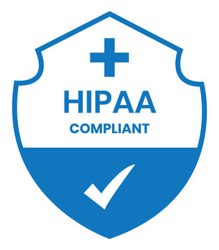 HIPAA Compliant certified design logo template illustration. HIPAA Compliant sign, logo, badge, icon, sticker, label, emblem, stamp, symbol, black, line, flat vector, isolated illustration.