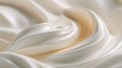 Creamy smooth white skincare texture in soft flowing design  