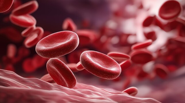 High-quality microscopic view of red blood cells in blood sample showcasing cellular structure, blood flow, and health diagnostics for medical research and healthcare professionals