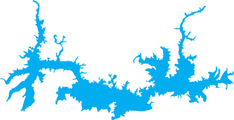 Obraz premium Lake Amistad Reservoir in Texas Vector Map Shape Editable 