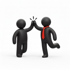 Two Figures High-Fiving Representing Success and Collaboration