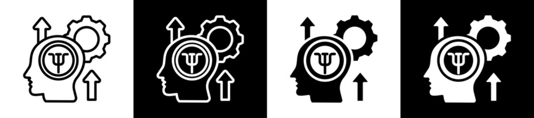 Developmental Psychology Icon Set In Black And White Filled Style Collection