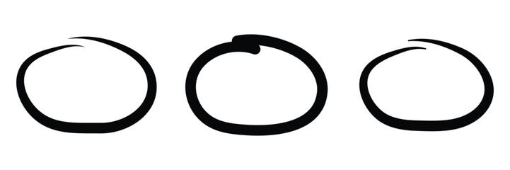 Hand-Drawn Red Circles & Ovals – Doodle, Grunge, and Marker Highlight Frames Vector Collection