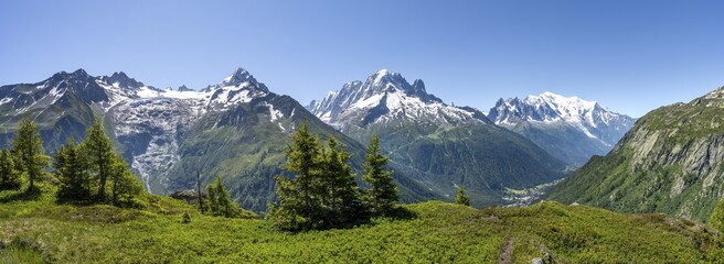Mountain Panorama With Glaciated Mountain